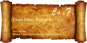 Csallner Ferenc névjegykártya
