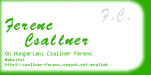 ferenc csallner business card